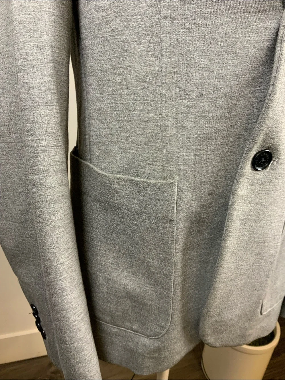 Armani Exchange Light Gray Single-Breasted Blazer